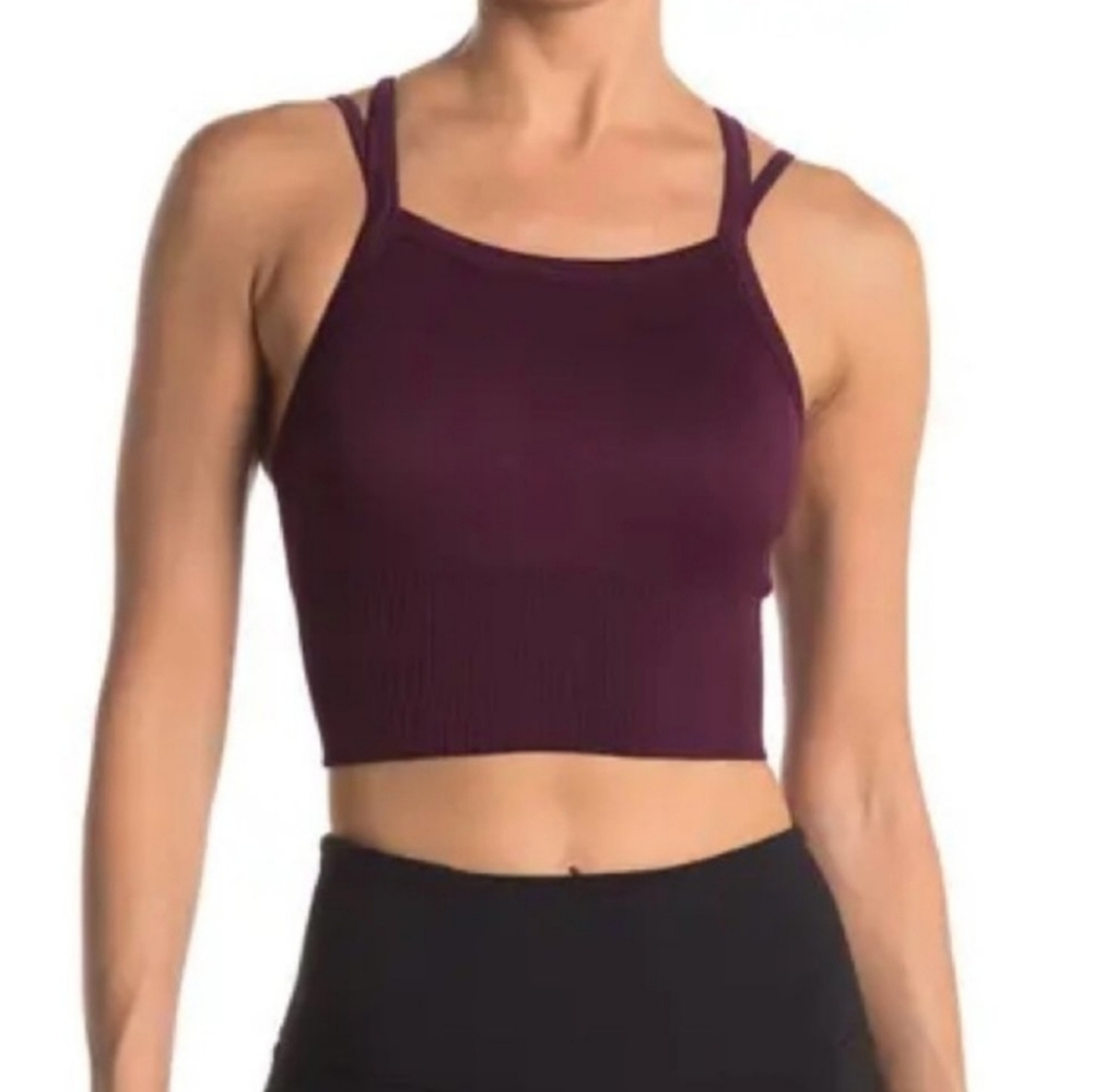 ZELLA Nordstrom Energy Ribbed Seamless Double Strap Sports Bra